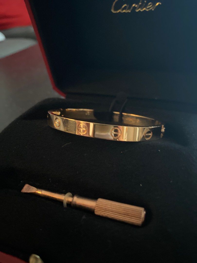 Cartier Love Bracelet In Yellow Gold With Box And Bag Luxury Accessories On Carousell