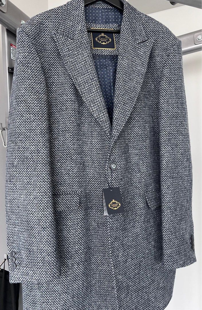 Cavani Signature men s wool grey Hank long coat for men size 50 EU