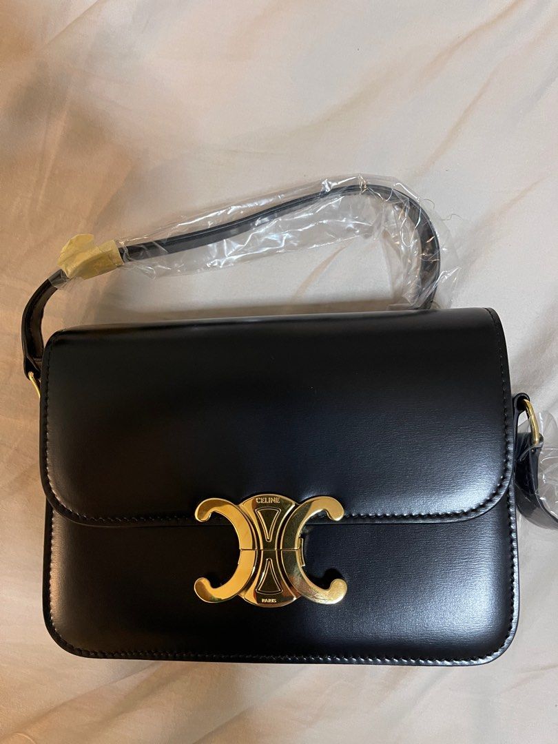 Celine Classique Triomphe Bag in Shiny Calfskin, Luxury, Bags & Wallets ...