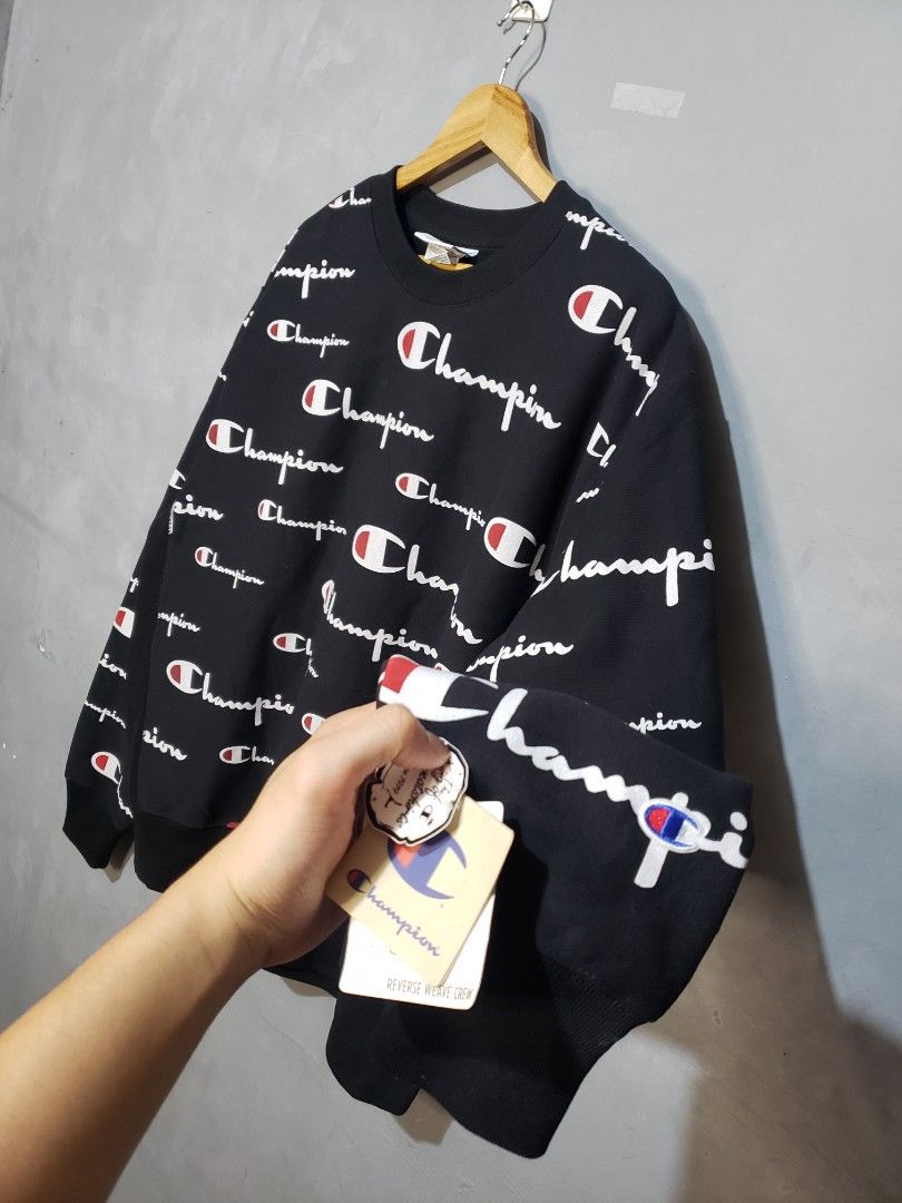 Champion reverse weave aop script sale crew