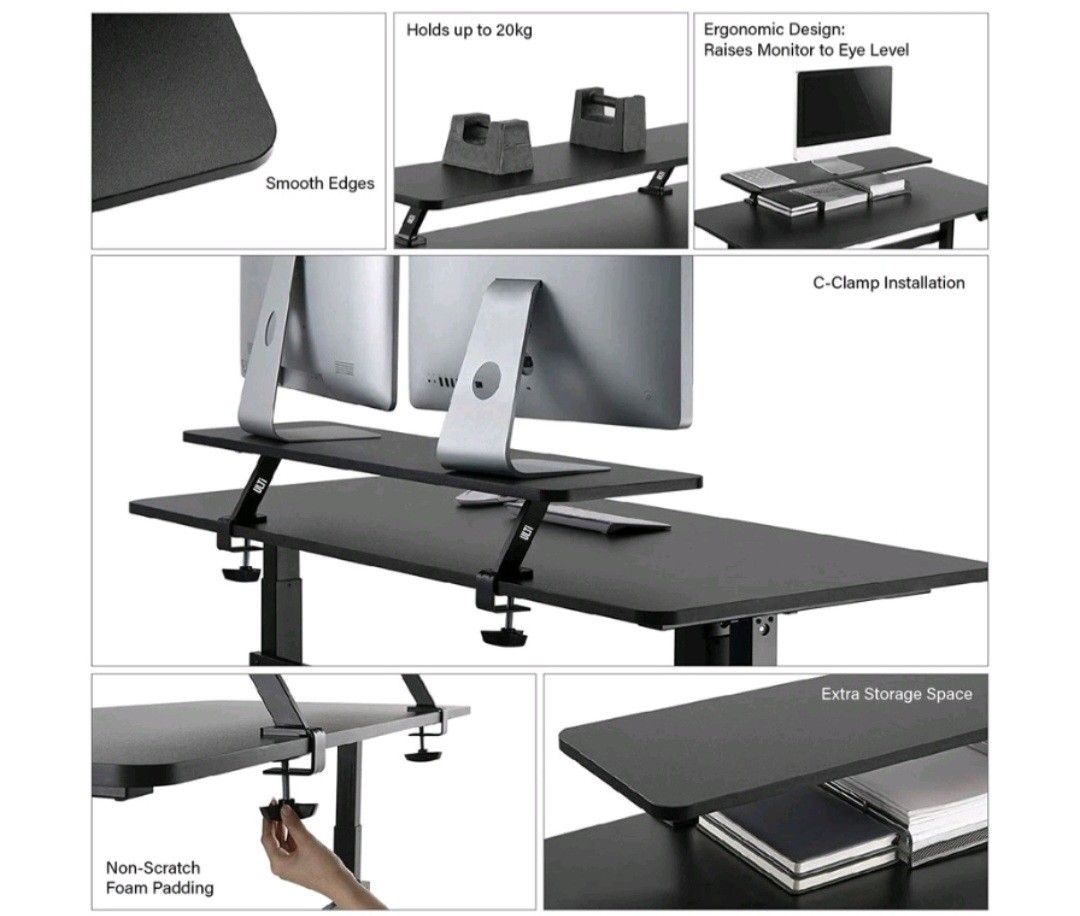 Clampon monitor riser and laptop stand shelf, Computers & Tech, Parts