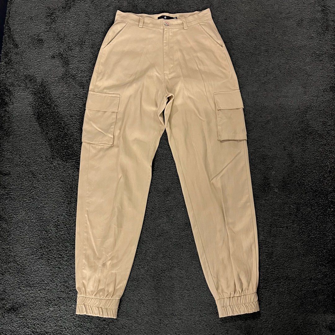 Missguided khaki joggers shop