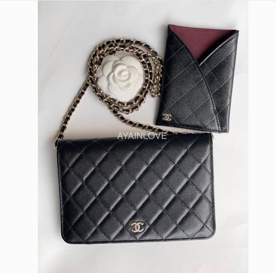 VALENTINE GIFT SALE FAST DEALING BEST PRICE CHANEL WALLET ON CHAIN CLUTCH  NEW STYLE CLUTCH BLACK IN CAVIAR LEATHER PHONE CARD HOLDER, Luxury, Bags &  Wallets on Carousell
