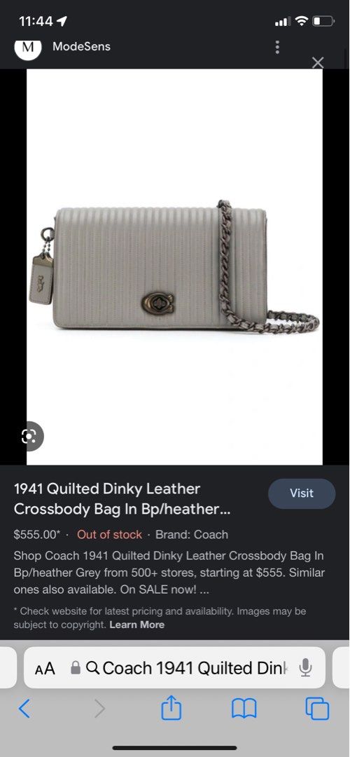Coach 1941 Quilted Dinky Crossbody Bag, Luxury, Bags & Wallets on Carousell
