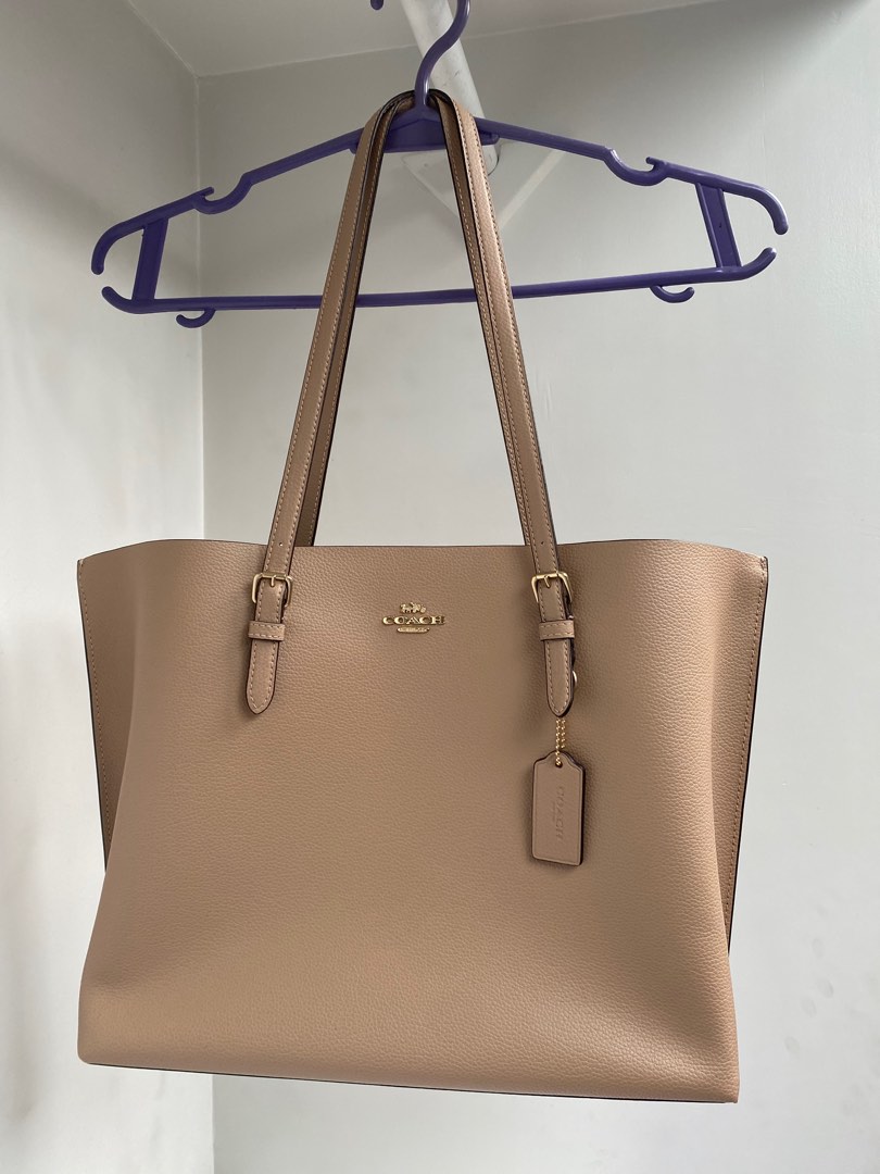 Coach Mollie Tote Gold Taupe Oxblood