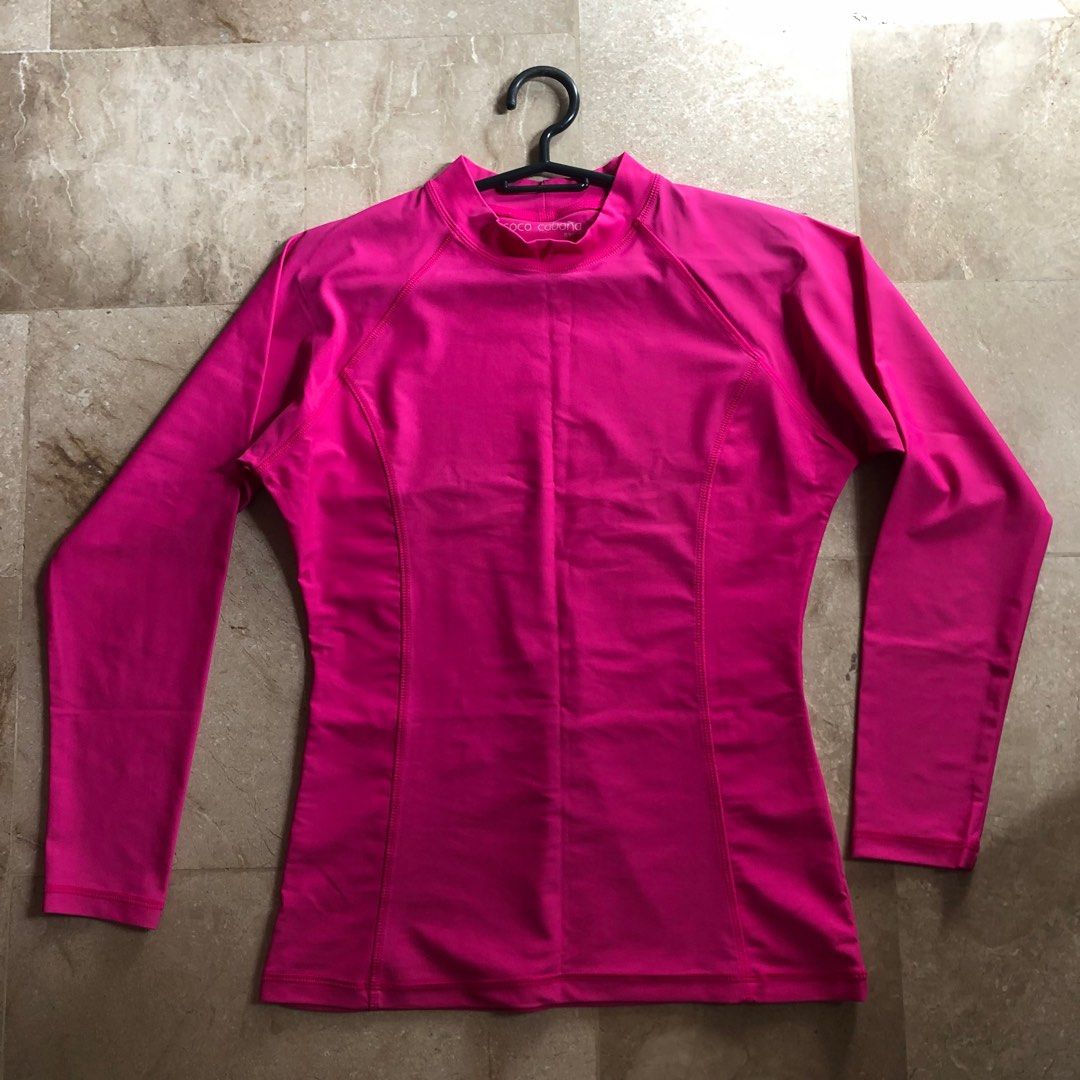 Neon Pink Rash Guard Coco Cabana Rash Guard Hot Pink, Women's Fashion, Swimwear, Rash guard ...