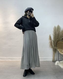 common goods V領Lace搭配背心灰色長裙64225027947521110