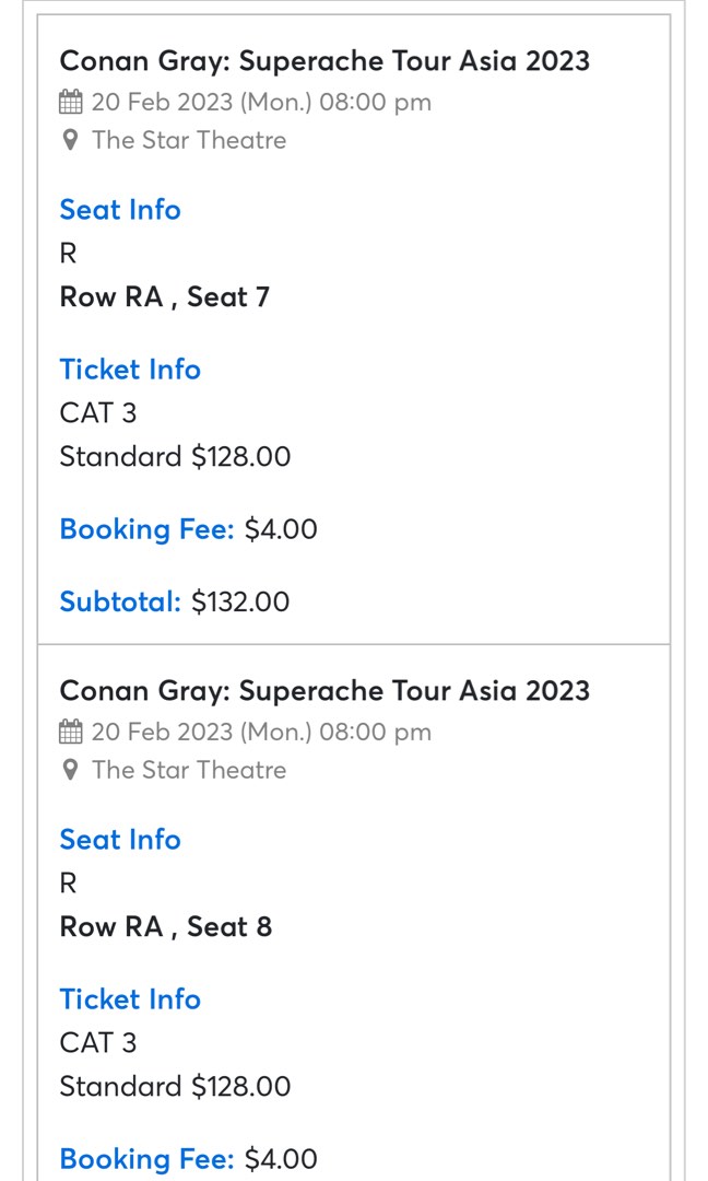 conan gray superache tour tickets cat 3, Tickets & Vouchers, Event ...