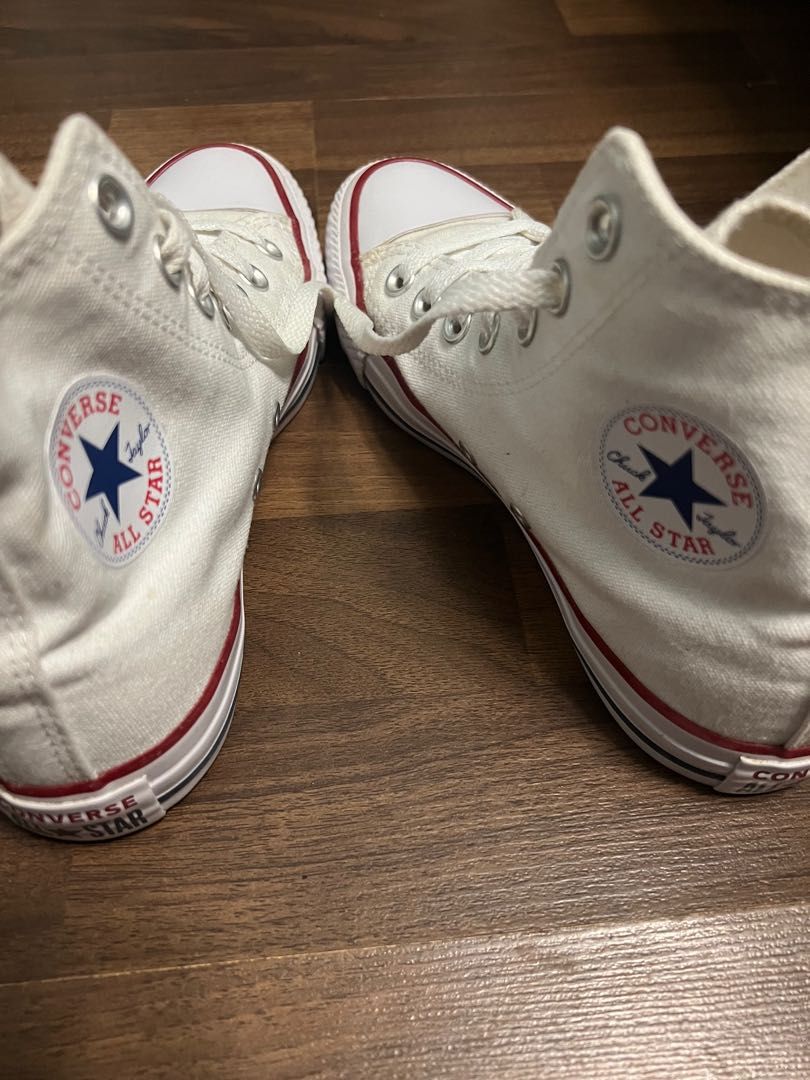 White hi best sale top converse