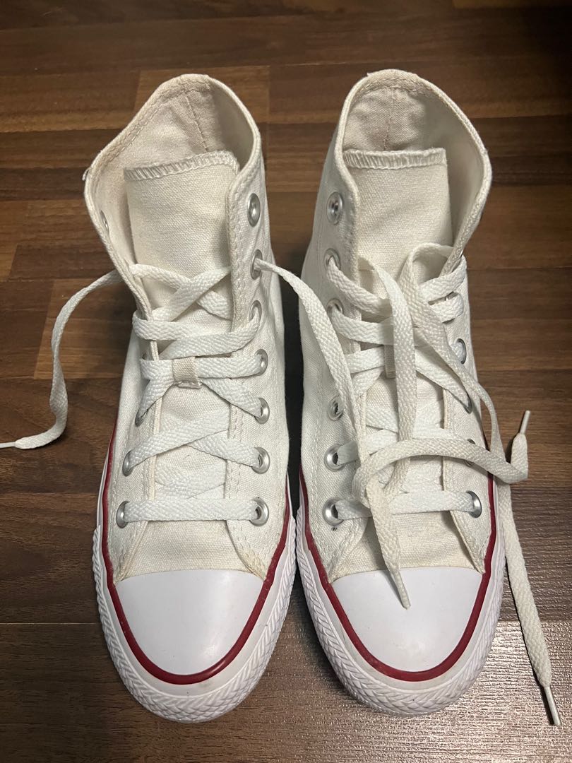 White on white high top converse sale