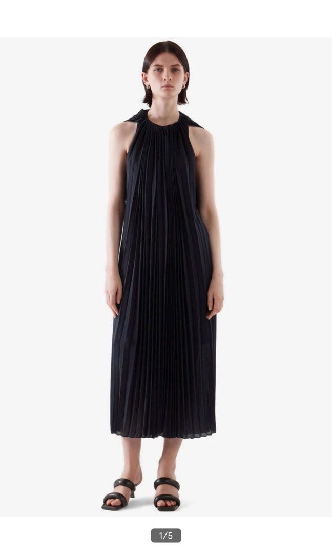 Cos black sales pleated dress