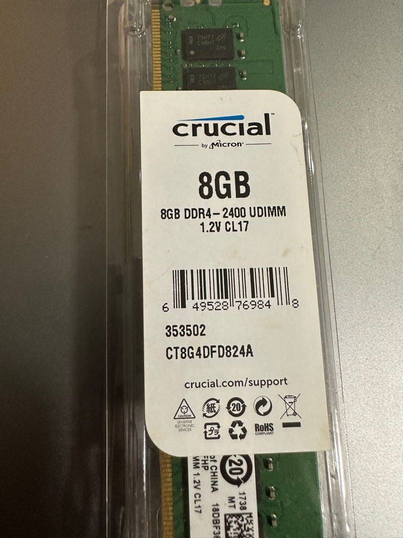 Crucial 8GB DDR4 Ram Computers Tech Parts Accessories