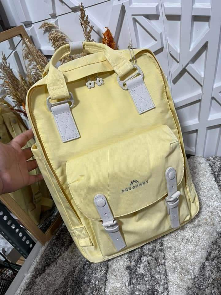 Doughnut Yellow Backpack, Women's Fashion, Bags & Wallets, Backpacks on