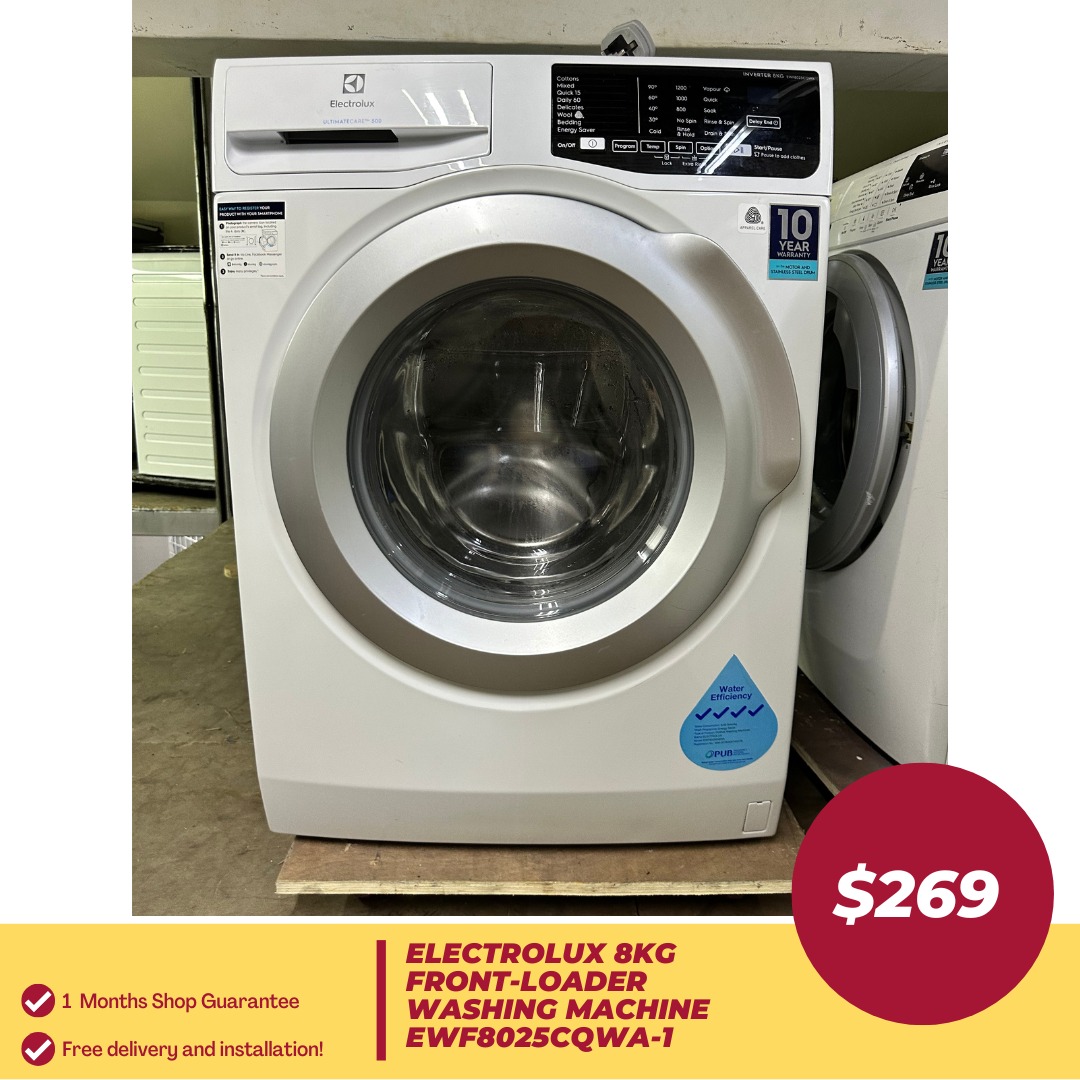 ELECTROLUX 8KG FrontLoader Washing Machine EWF8025CQWA1, TV & Home