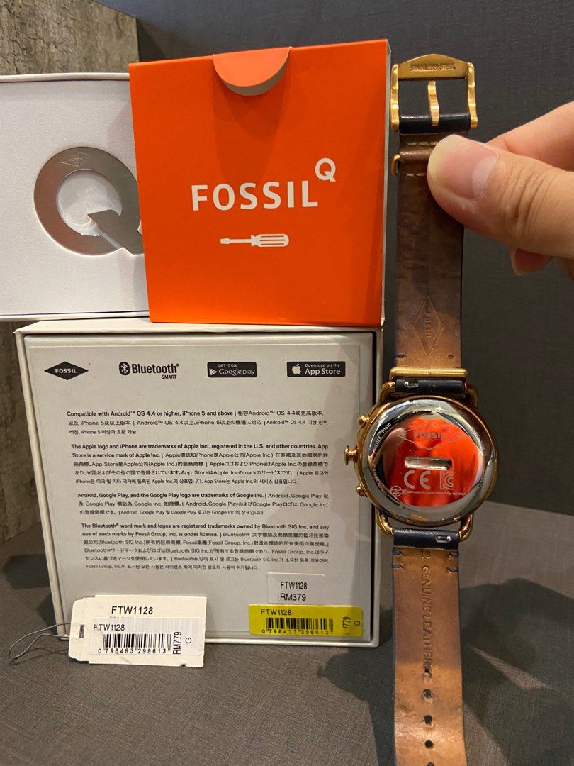 Fossil Hybrid Smartwatch Tailor Dark Navy Leather Women s Fashion