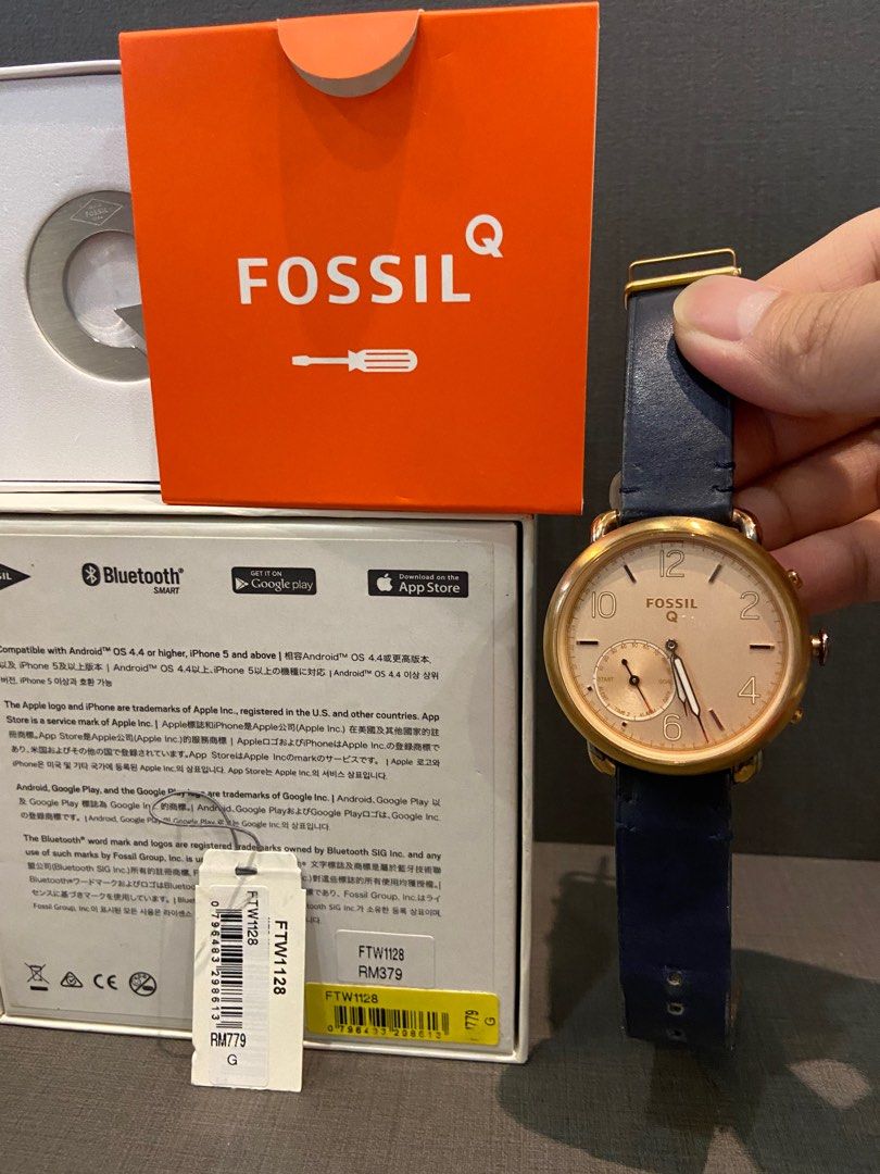Fossil Hybrid Smartwatch Tailor Dark Navy Leather