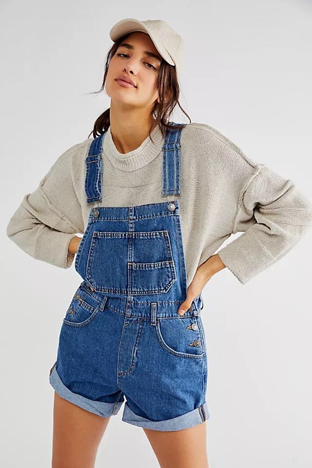 Free people cottagecore boho denim overalls