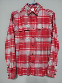 『GAP』蓋璞，法蘭絨襯衫，紅灰格紋，M號偏寬，厚棉，休閒，街頭，復古