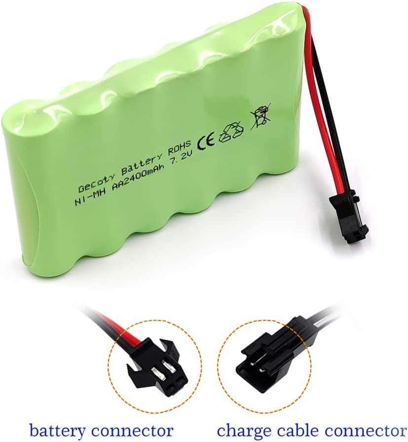 HRYHWASE 6.0V 2400mAh NI-MH Rechargeable Battery Pack - 5 AA Cells For RC Toys & Drones