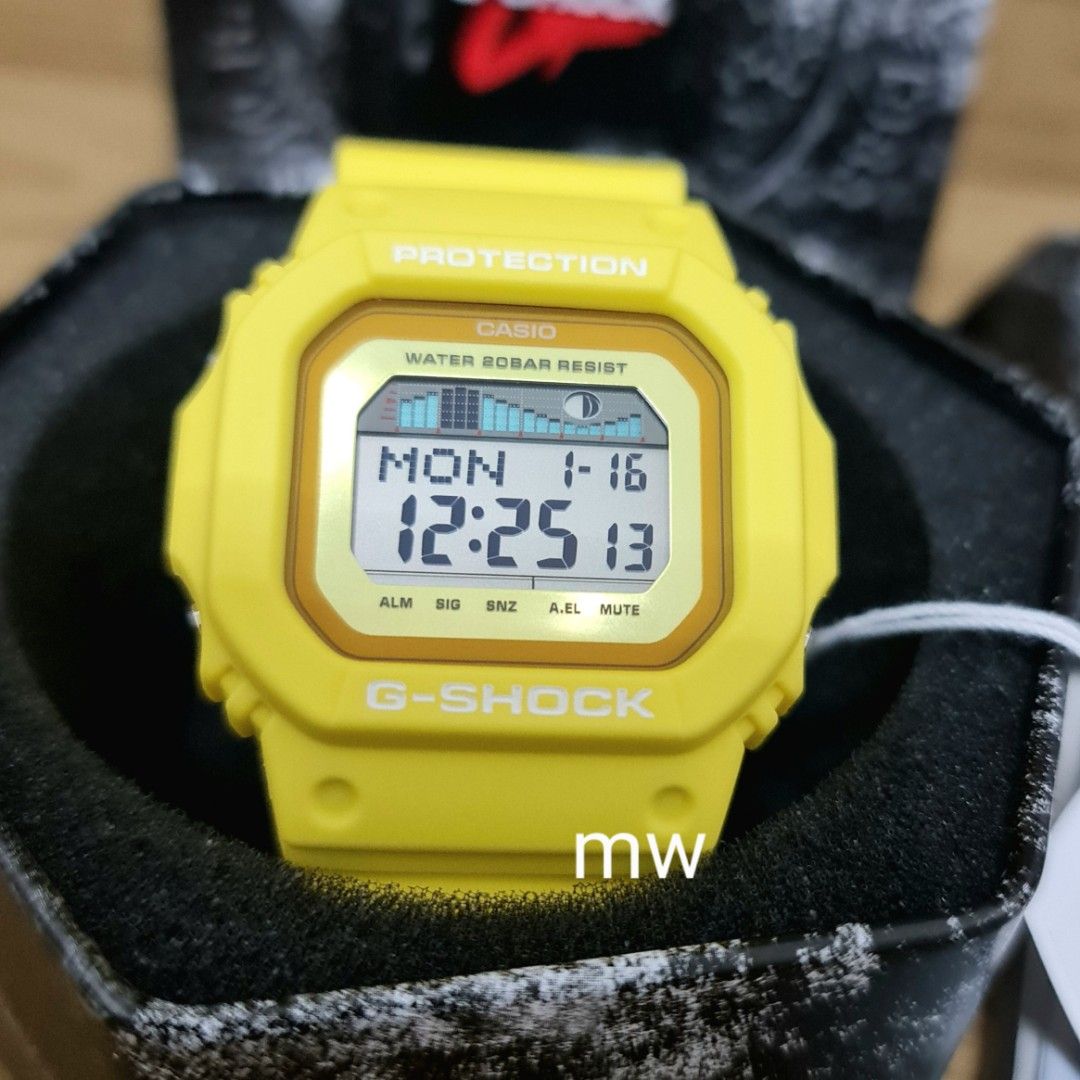 Genuine Casio Men G Shock sunny bright yellow G LIDE tide graph moon data watch glx 5600 glx5600 glx 5600tr glx 5600tr 9dr brand new