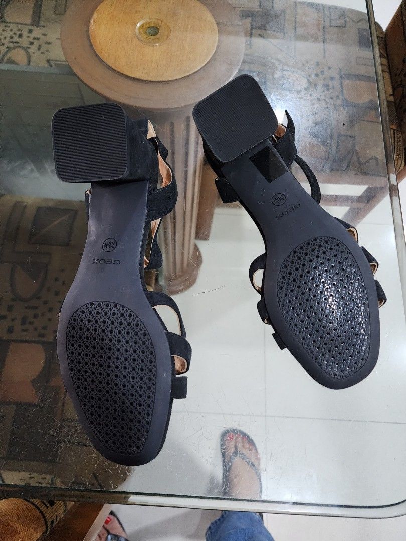 Geox black sandals shop