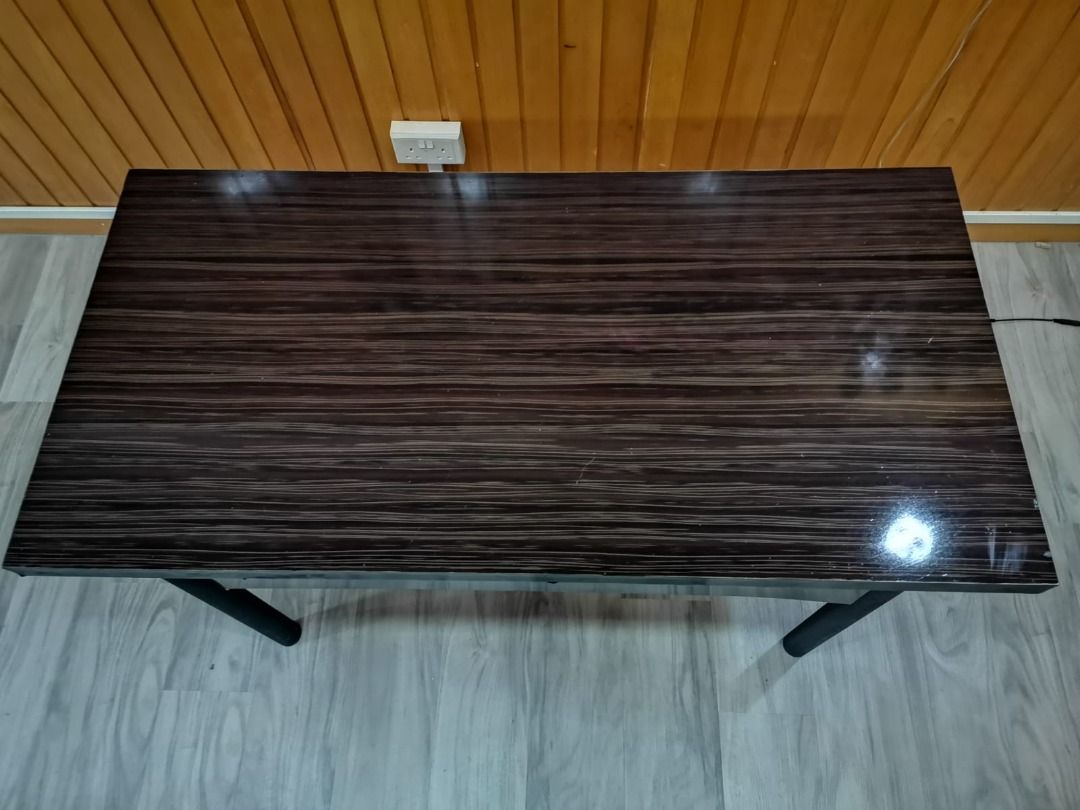 Glossy wood table(negotiable)(clearance), Furniture & Home Living