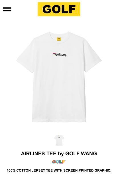 golf wang white airlines tee t shirt