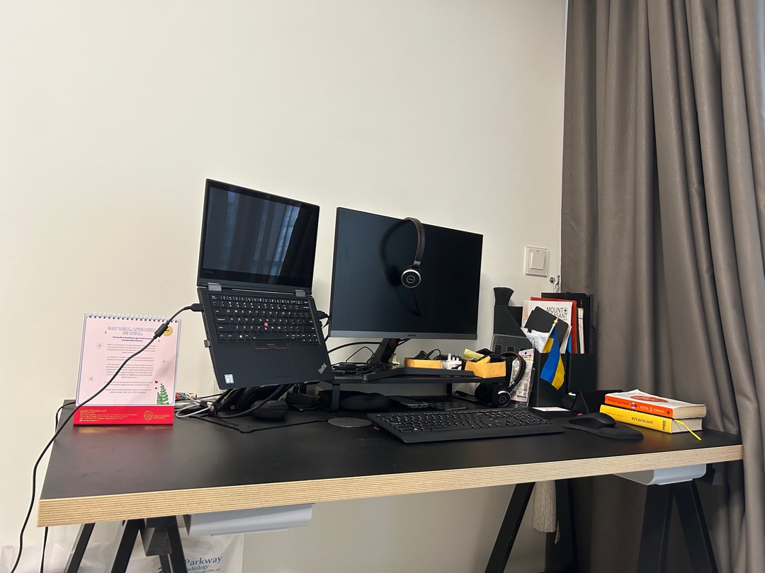 Good condition study table (laptop and monitor not included), Furniture ...