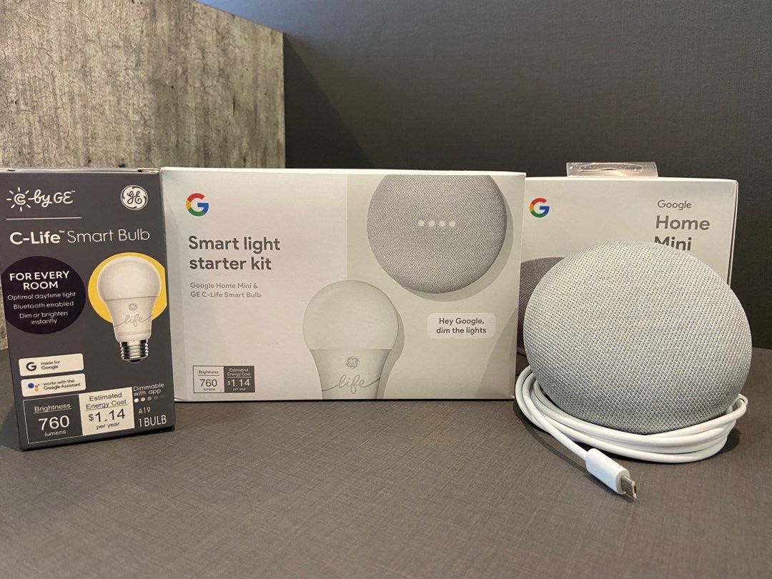 Google Home Mini + GE CLife Smart Bulb, TV & Home Appliances, TV & Entertainment, Entertainment