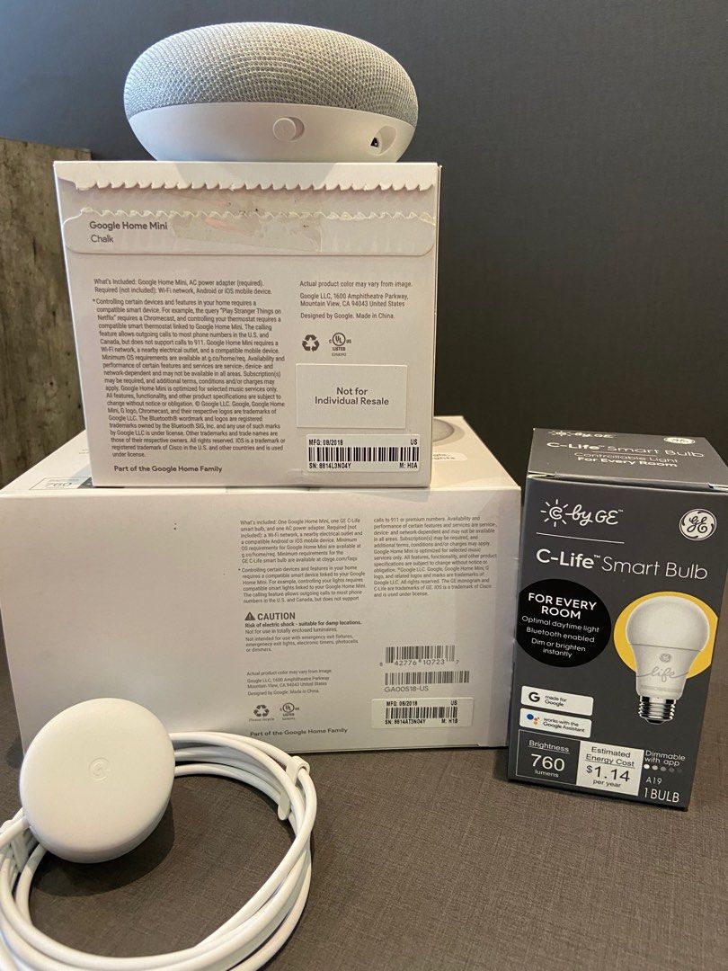 Google Home Mini GE C Life Smart Bulb TV Home Appliances TV
