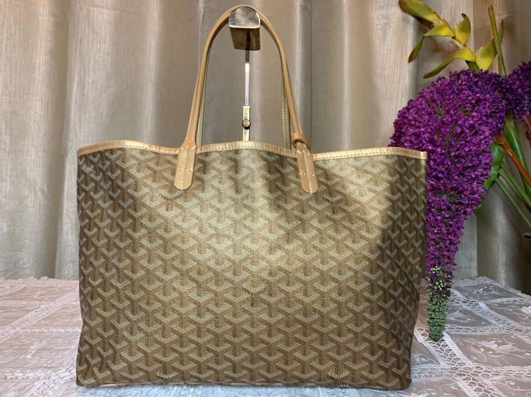 Goyard St Louis MM Gold Tote Leather, Luxury, Bags & Wallets on Carousell