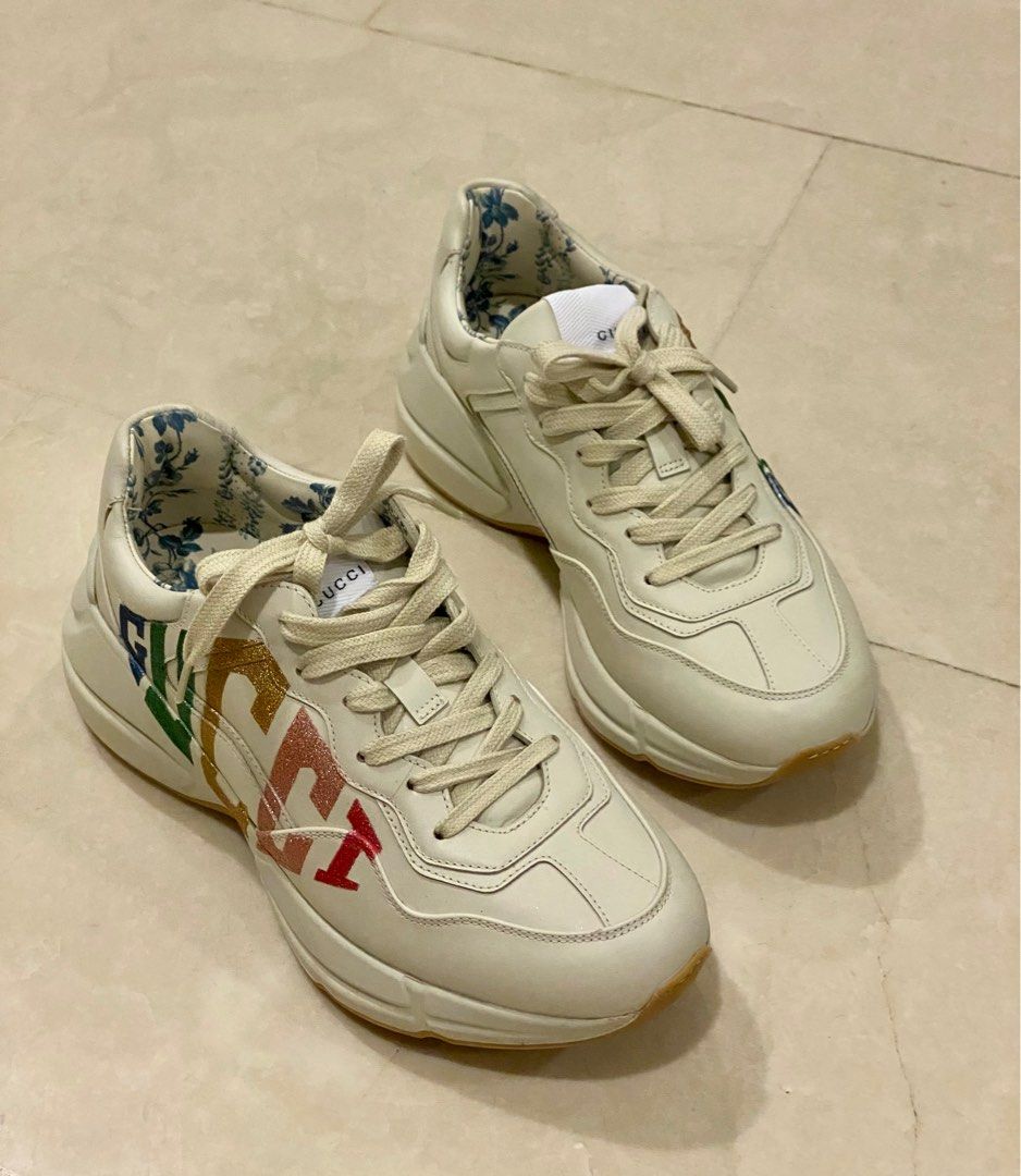Gucci Rhyton Glitter Sneakers Women s Fashion Footwear Sneakers