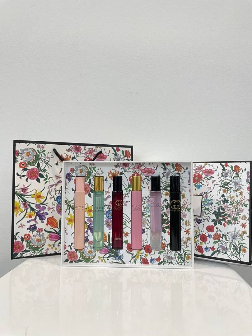 Gucci Rollerball Set for Women With 6x7.4ml WHITE FLORAL BOX