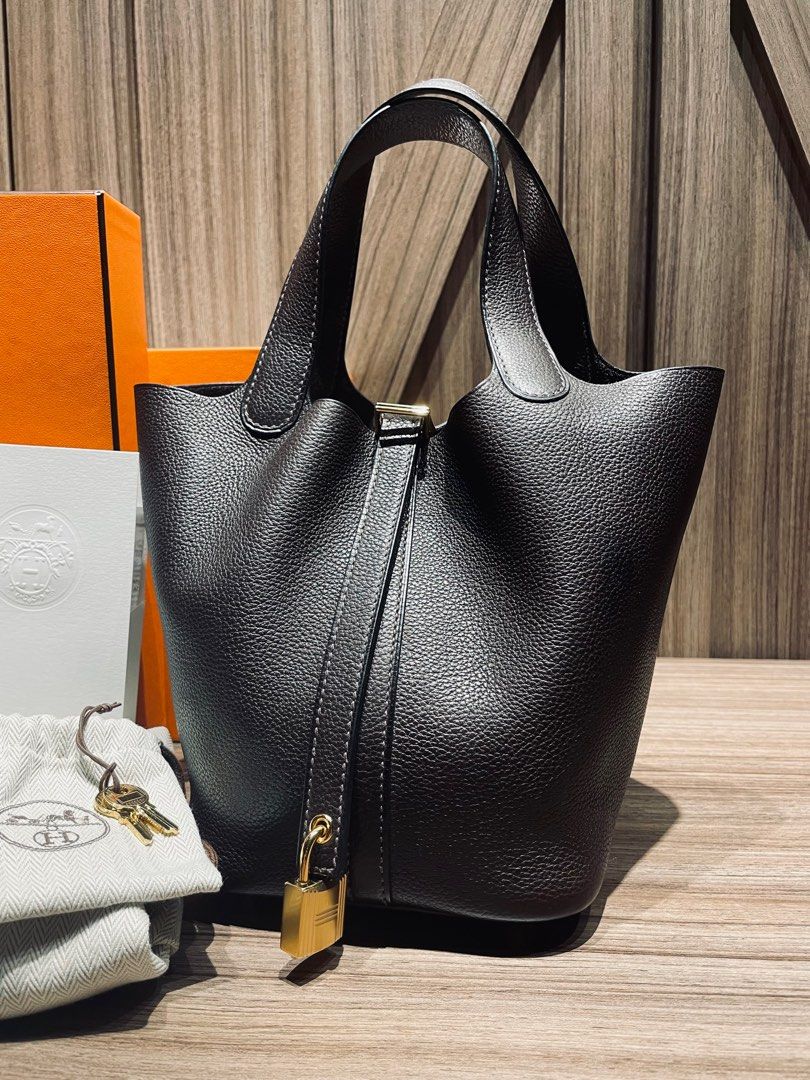 Hermès Picotin Barenia Faubourg 18cm Ebene GHW – The Luxury Shopper