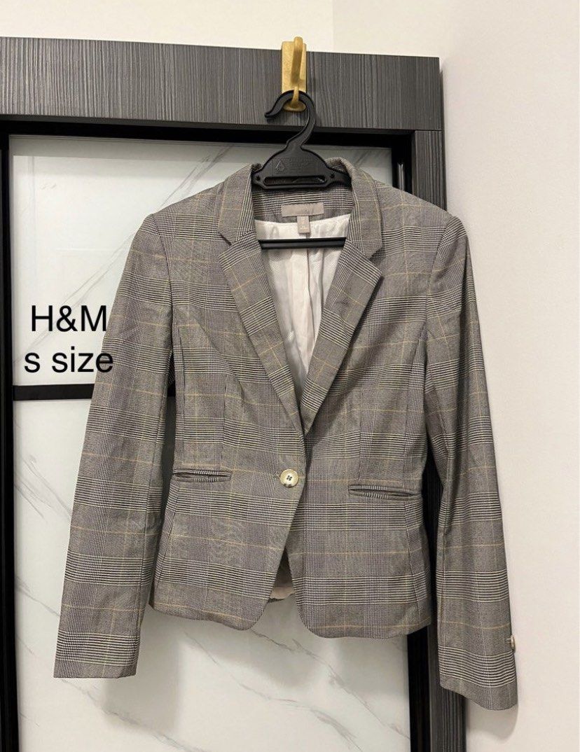 Plaid deals blazer hm