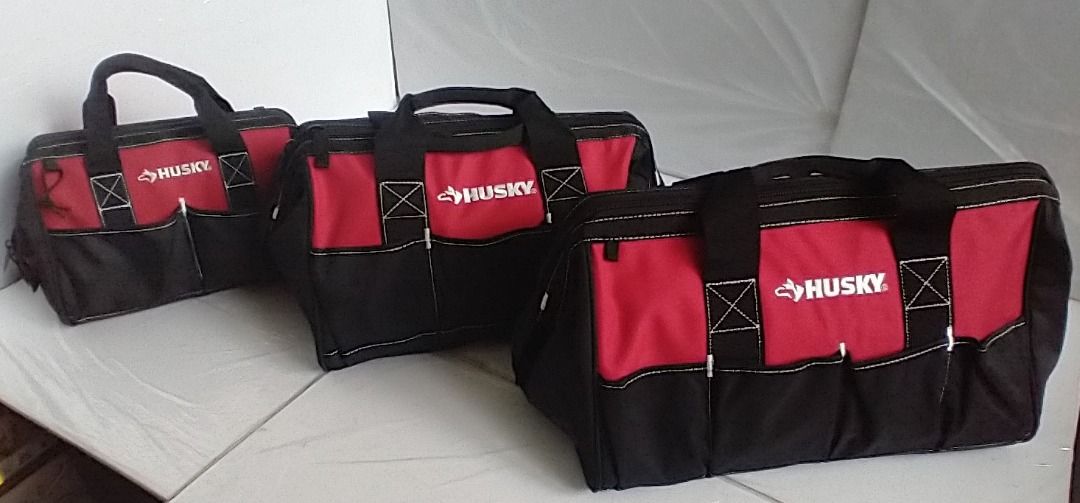 Husky 18 in., 15 in. and 12 in. Tool Bag Combo in Red 