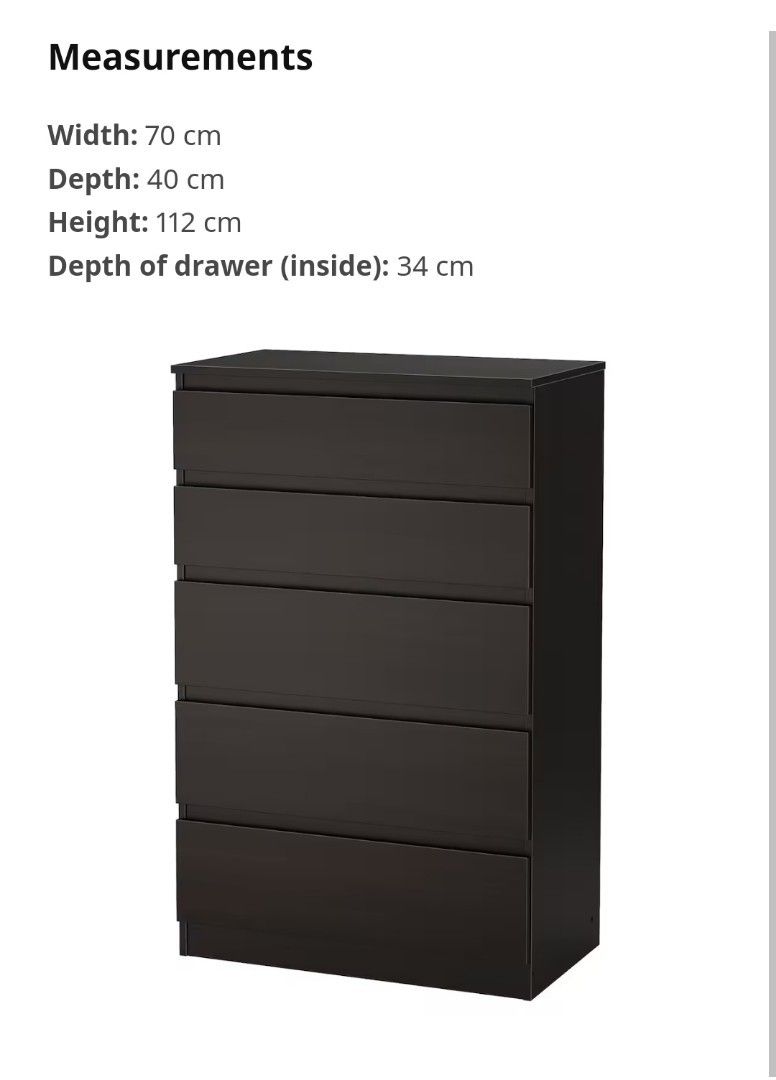 IKEA Kullen Chest of 5 drawers, Furniture & Home Living, Furniture