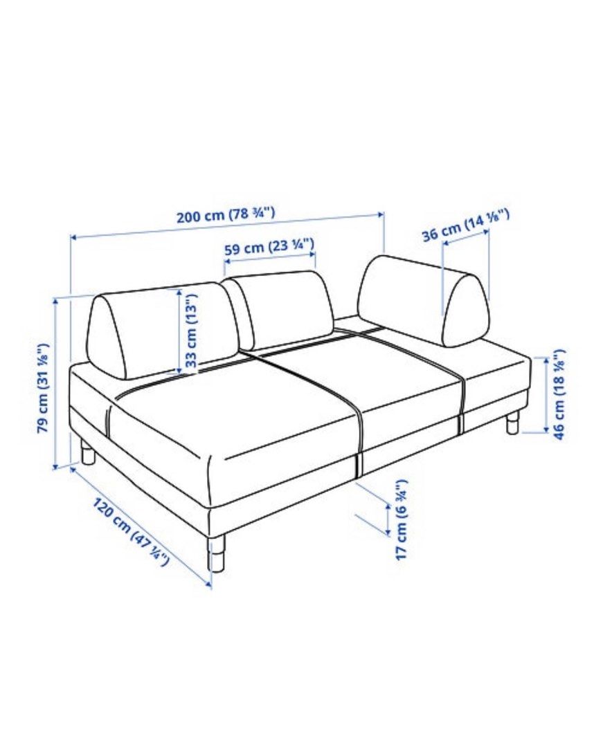 IKEA Sofa Bed, Furniture & Home Living, Furniture, Sofas on Carousell