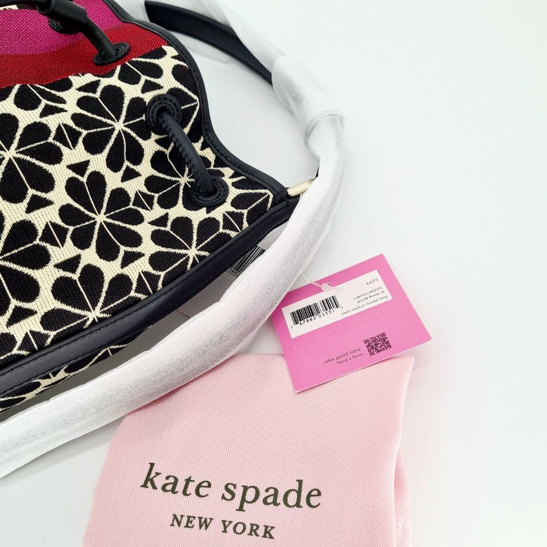 Kate Spade Spade Flower Jacquard Stripe Sinch Medium Bucket Bag in
