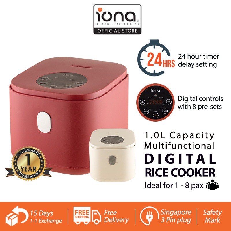 Iona 1litre rice cooker with steamer, TV & Home Appliances, Kitchen