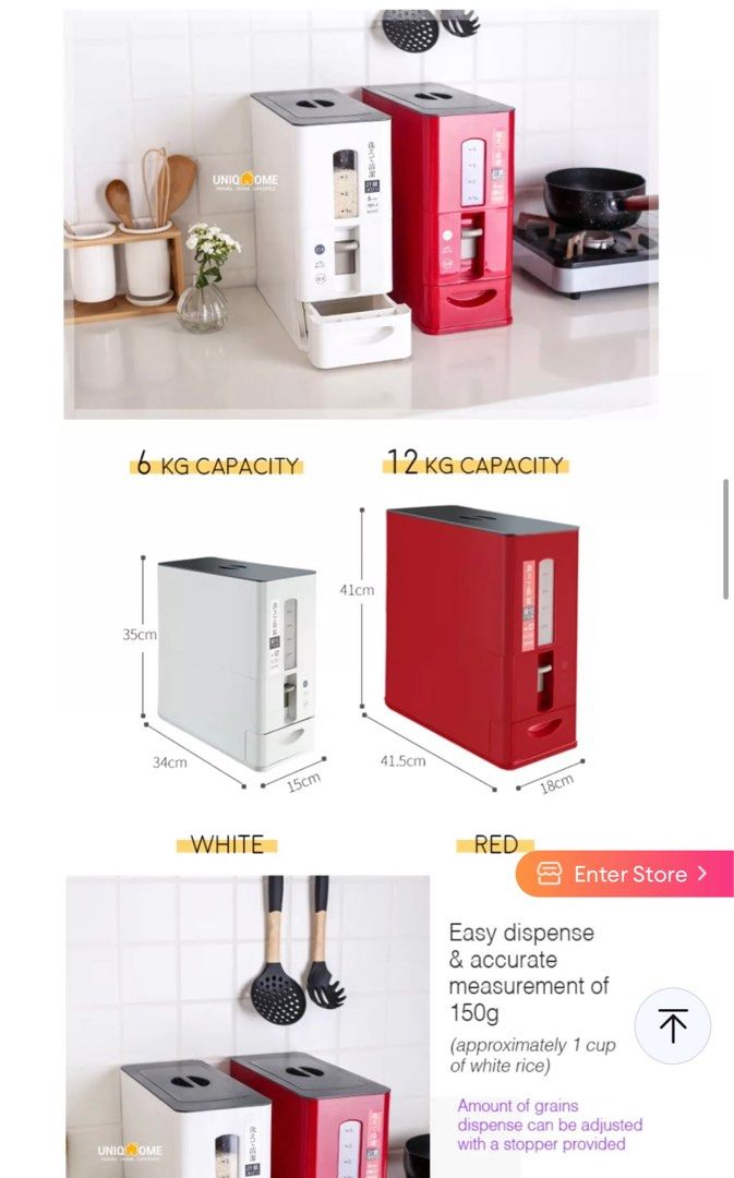 Japan Rice Dispenser 12KG, TV & Home Appliances, Kitchen Appliances, Other Kitchen Appliances on