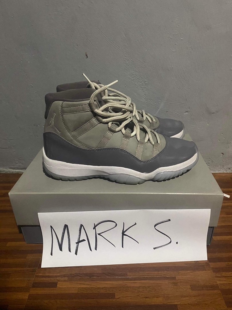 grey jordan 11 high