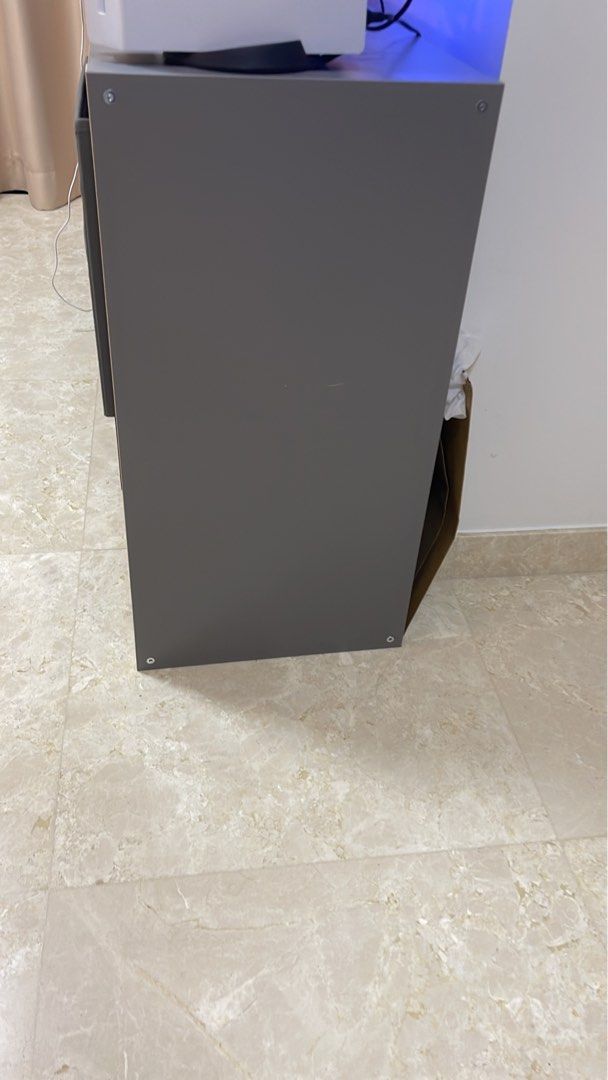 KALLAX Shelving unit, grey/wood effect, 77x147 cm, Furniture & Home