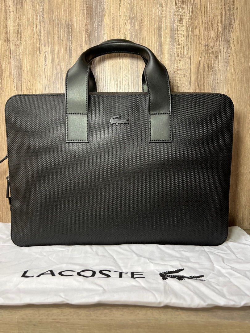 Lacoste leather laptop sale bag