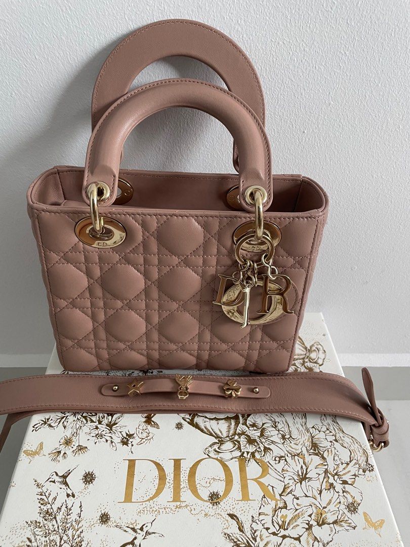 Dior - Mini Lady Dior Bag Blush Cannage Lambskin - Women