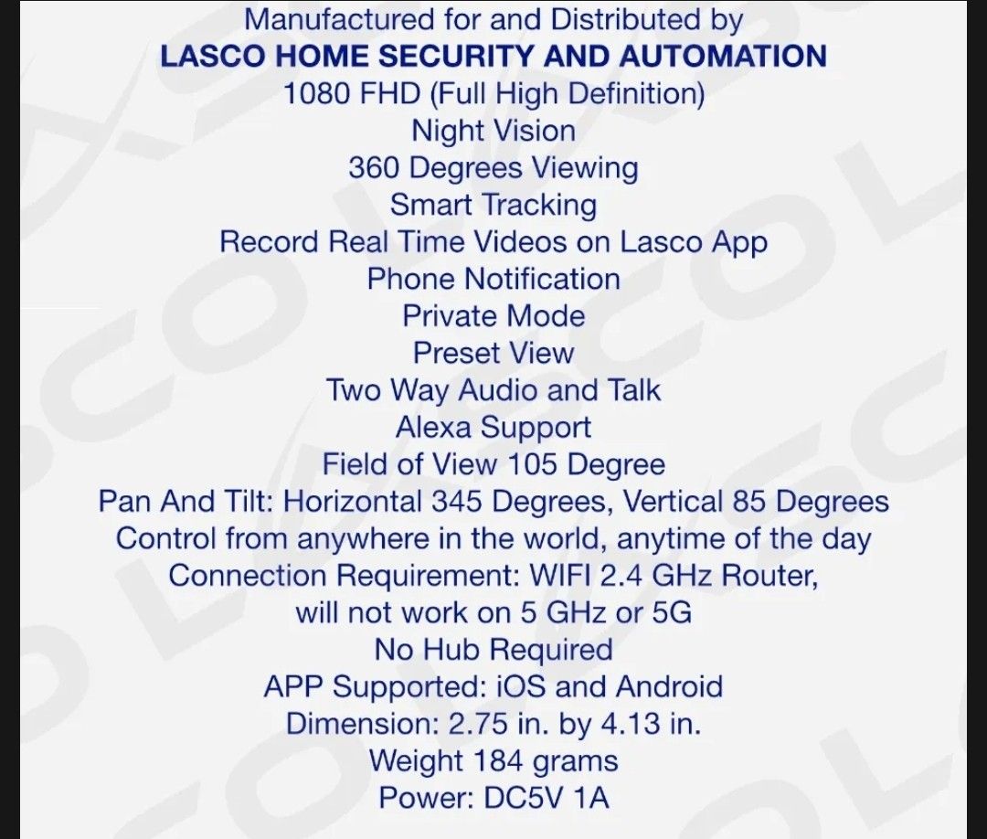 Lasco Wifi SmartCam, TV & Home Appliances, TV & Entertainment