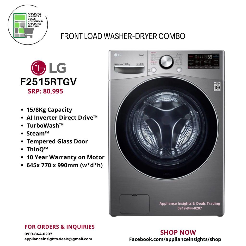 LG Front load WasherDryer Combo WM, TV & Home Appliances, Washing