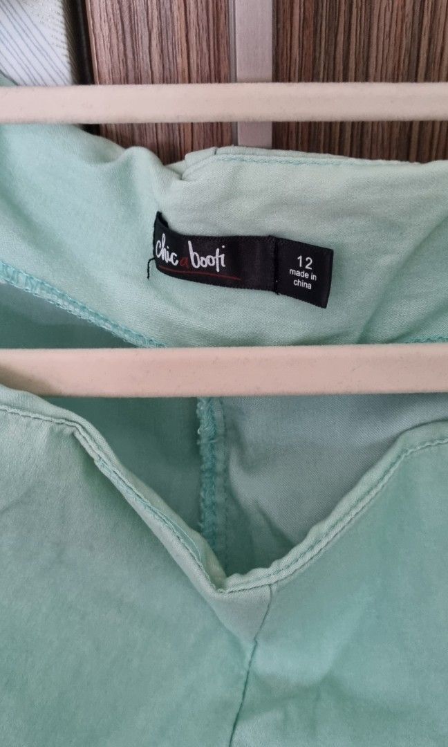 Light green shorts (Category: Shorts) located in Quezon City. Submitted by averyav (Listing ID 1209767266, Image 2). Description: Light green shorts Great for summer! Has a bit of discoloration Brand: chicabooti RFS: decluttering #newyou.