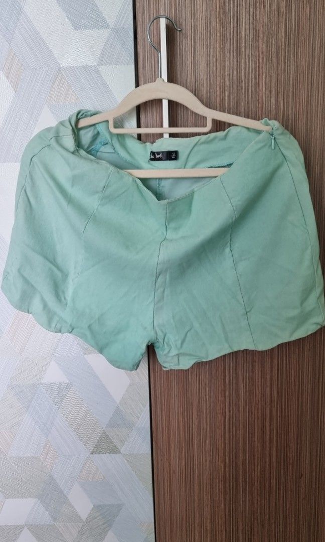 Light green shorts (Category: Shorts) located in Quezon City. Submitted by averyav (Listing ID 1209767266, Image 1). Description: Light green shorts Great for summer! Has a bit of discoloration Brand: chicabooti RFS: decluttering #newyou.