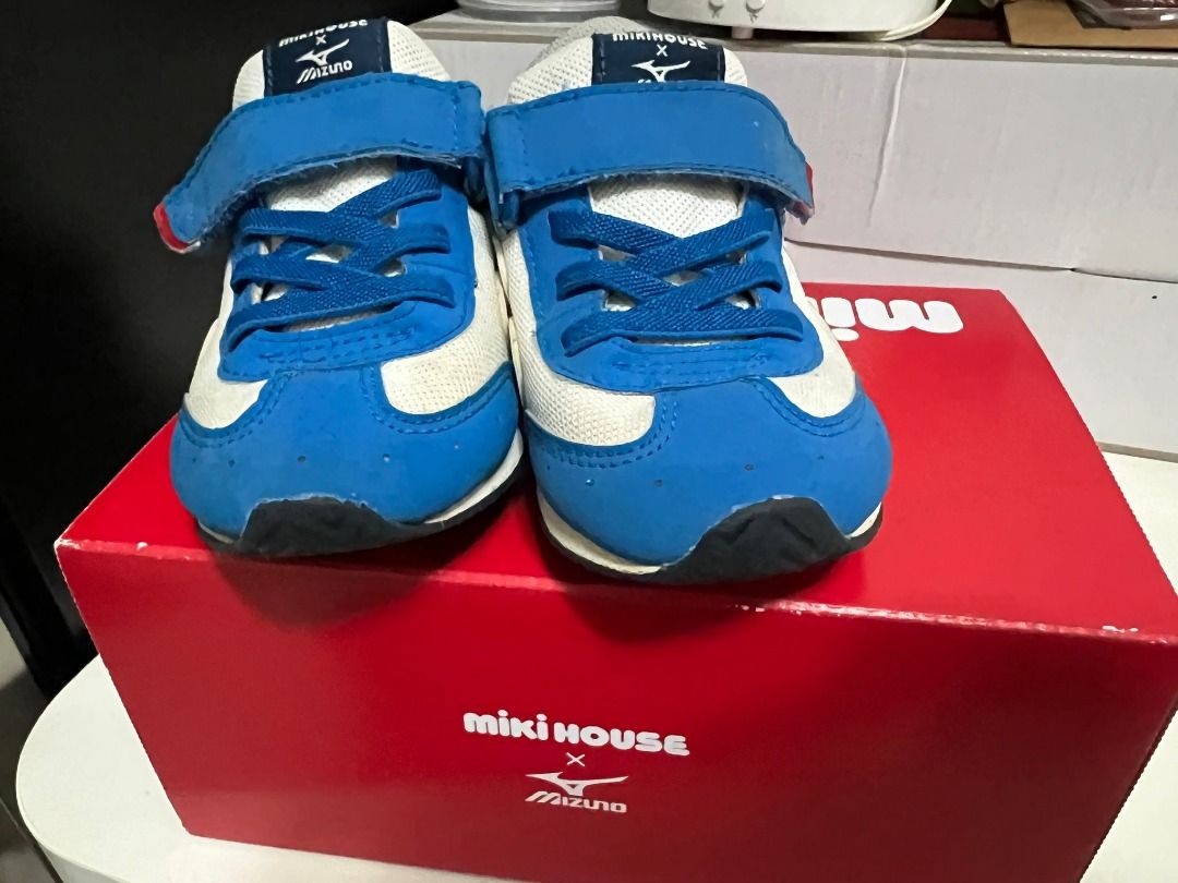 Used twice Miki House Blue Shoes size 18cm, Babies & Kids, Babies